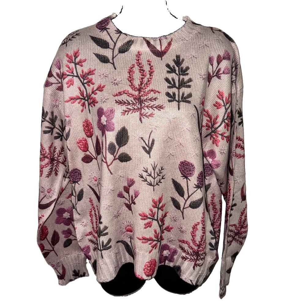 Entro Fall Foral Polyester Sweater NWT Size Small